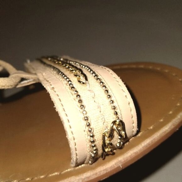 Franco Sarto Morale Beige Leather Gladiator Sandals - Picture 8 of 8